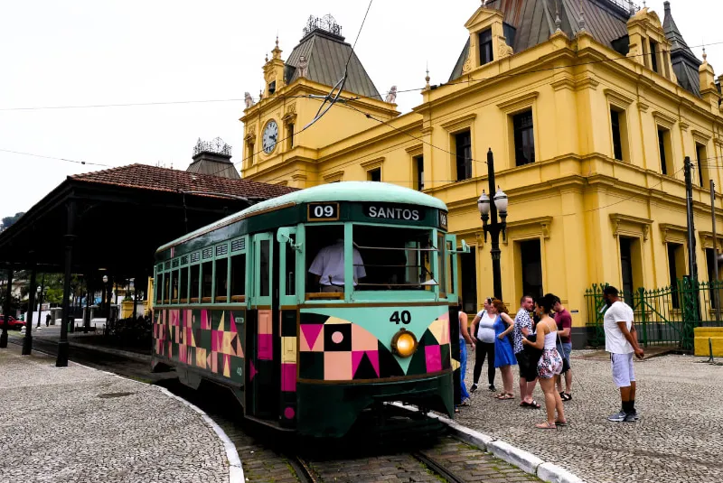 Bonde no centro histórico